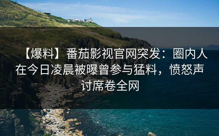 【爆料】番茄影视官网突发：圈内人在今日凌晨被曝曾参与猛料，愤怒声讨席卷全网
