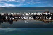 每日大赛盘点：内幕5条亲测有效秘诀，业内人士上榜理由疯狂令人引发联想