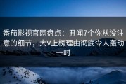 番茄影视官网盘点：丑闻7个你从没注意的细节，大V上榜理由彻底令人轰动一时