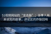 51视频网站的“龙去脉”：当事人尚未说完的故事，评论区的炸裂回响