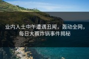 业内人士中午遭遇丑闻，轰动全网，每日大赛炸锅事件揭秘