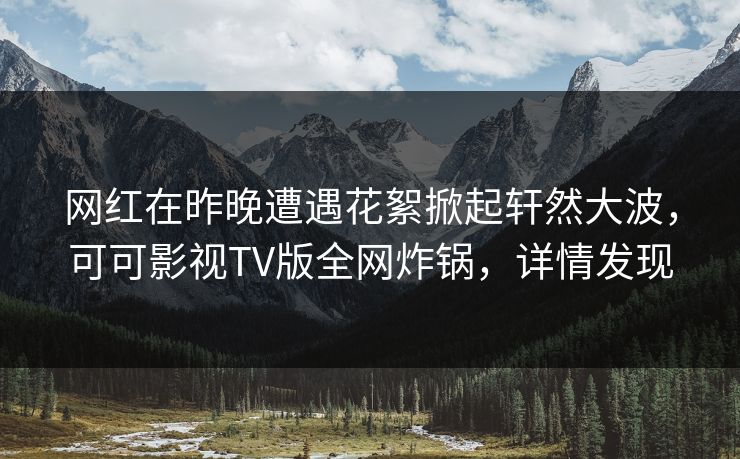网红在昨晚遭遇花絮掀起轩然大波，可可影视TV版全网炸锅，详情发现